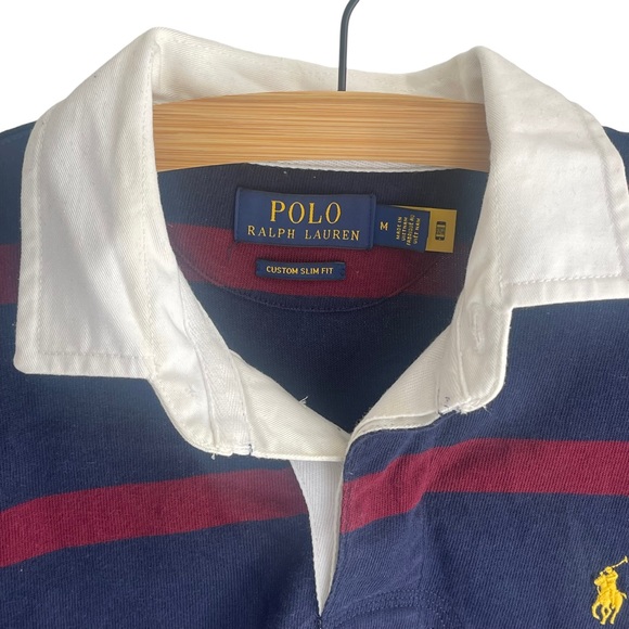 RALPH LAUREN POLO MEN RUGBY RED STRIPE LONG SLEEVE PULLOVER SHIRT | SIZE M - Picture 3 of 7
